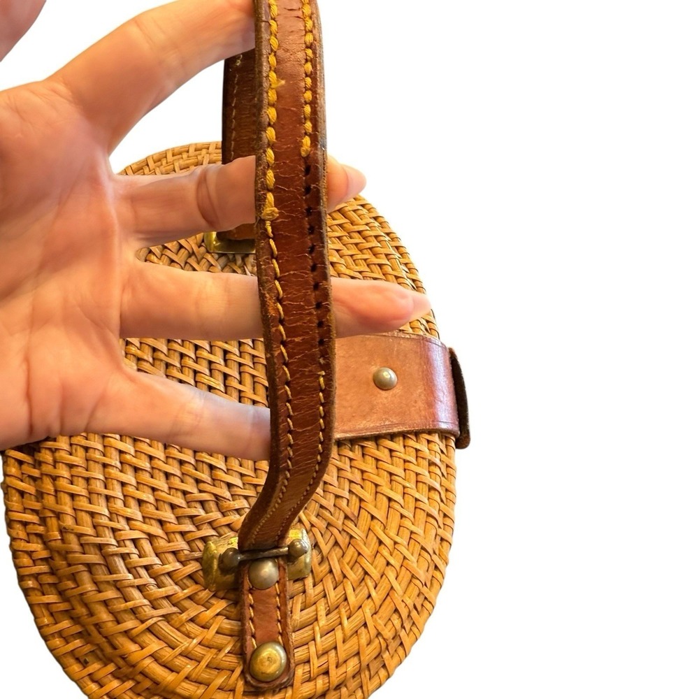 Vintage 1960's Etienne Aigner Wicker Rattan Basket Satchel Creel Purse Hand Bag - Picture 13 of 13